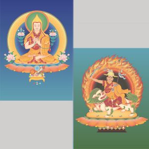 Wishfulfilling Jewel illustration of Je Tsongkhapa and Dorje Shugden