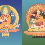 A graphic illustration of Je Tsongkhapa and Dorje Shugden
