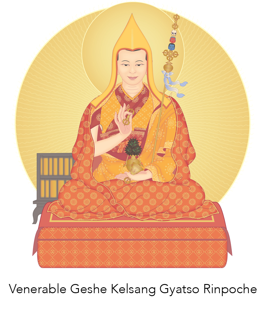 Drawing of Venerable Geshe Kelsang Gyatso Rinpoche