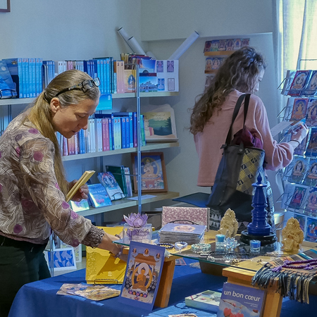 People shopping at the Kadampa Meditation Centre in Montreal