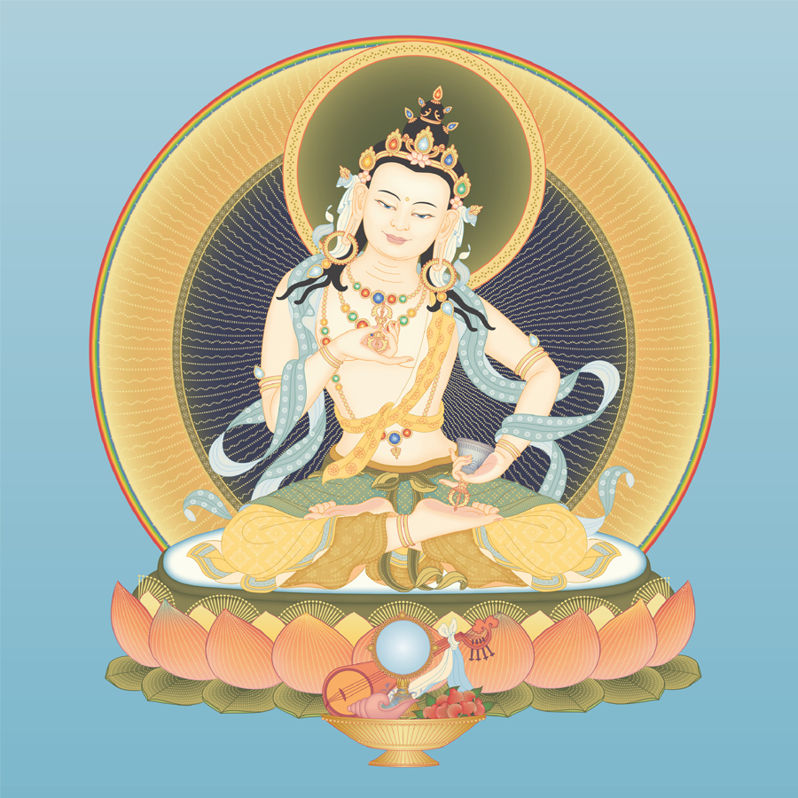 Buddha Vajrasattva with offerings