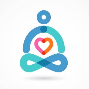 Colourful graphic of a meditator with a good heart