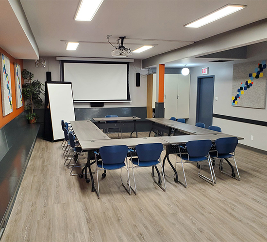 Lower-level meeting room (possible second meditation room)